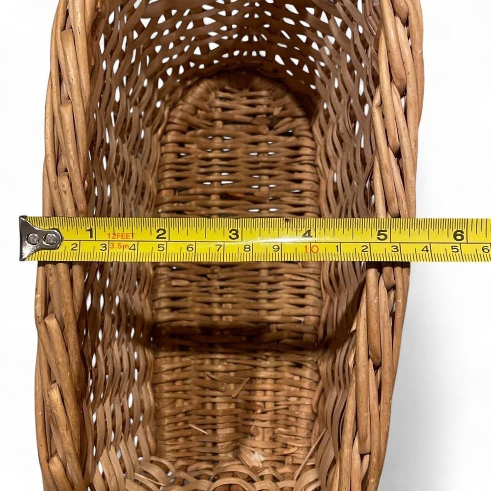 Vintage Cottagecore Wicker Wine Cradle Basket - Picture 7 of 8